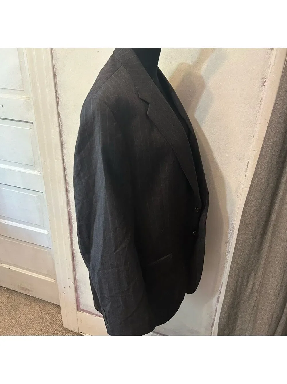 Lauren Ralph Lauren Green Label Men’s Pinstripe Sports Coat Blazer Gray 46R